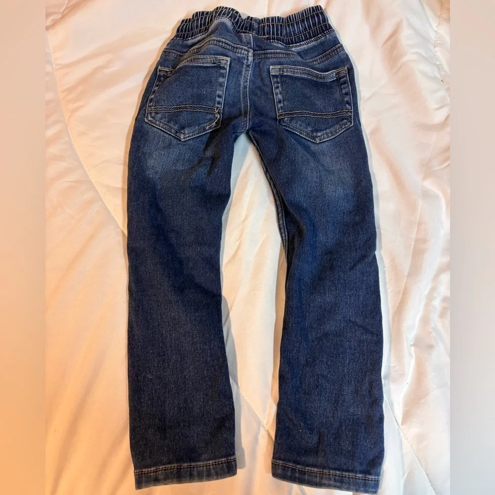 Cat & Jack 4T Kids Blue Jeans with elastic waistband and tie